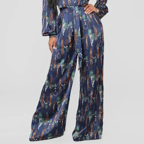 Fashion Nova Navy Printed Jumpsuit - Picture 2 of 9
